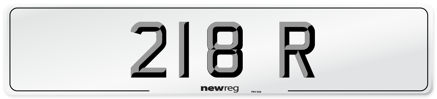 218 R Number Plate from New Reg